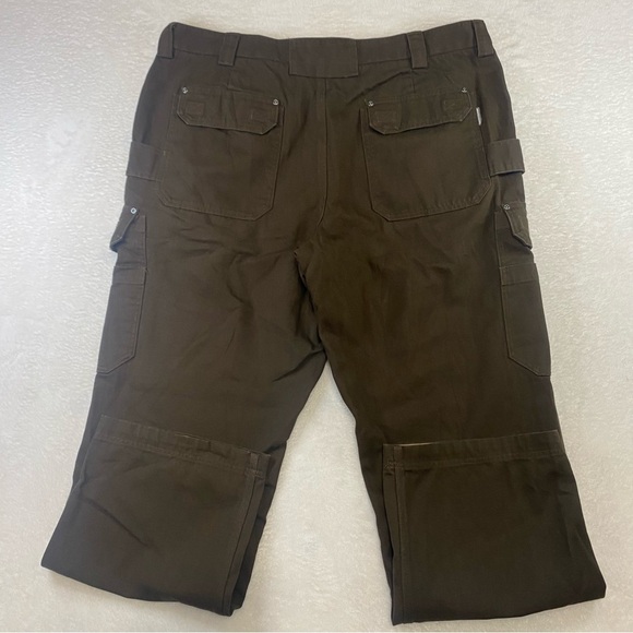 Duluth Trading Co Flex Fire Hose Cargo Pants Brown Canvas Relaxed Fit Mens 44x33 - Picture 5 of 9